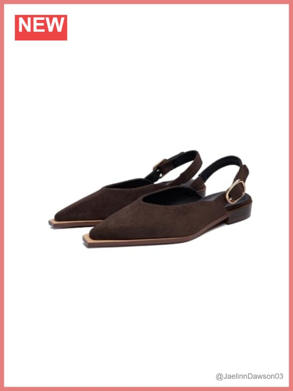Beauty Cry Slingback Flats for Women Pointed Toe Mule Shoes Buckle Strap Low
